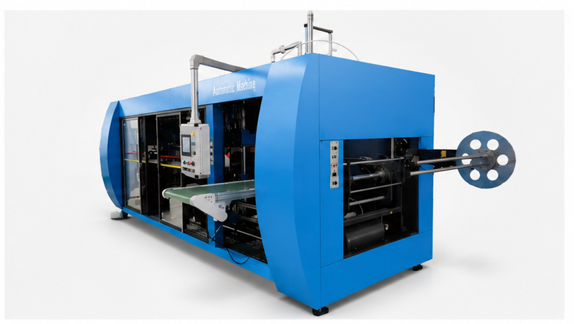 Positive and negative pressure two-station vacuum forming integrated machine