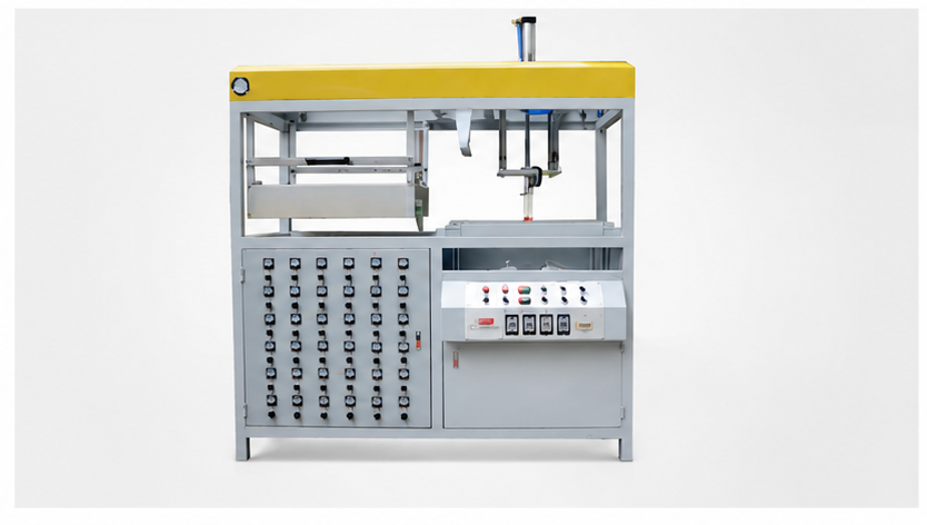 Single-station semi-automatic positioning blister molding machine